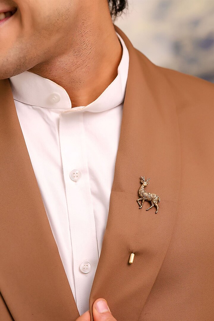 Antique Gold Brass Prancing Herald Lapel Pin by Cosa Nostraa at Pernia's Pop Up Shop