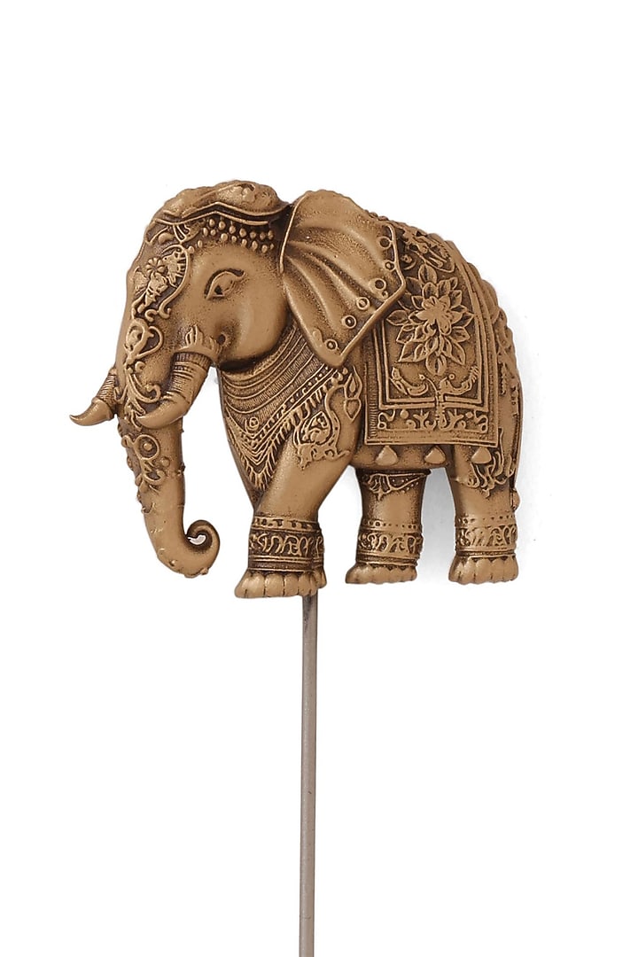 Antique Gold Brass Elephant Emissary Lapel Pin by Cosa Nostraa at Pernia's Pop Up Shop