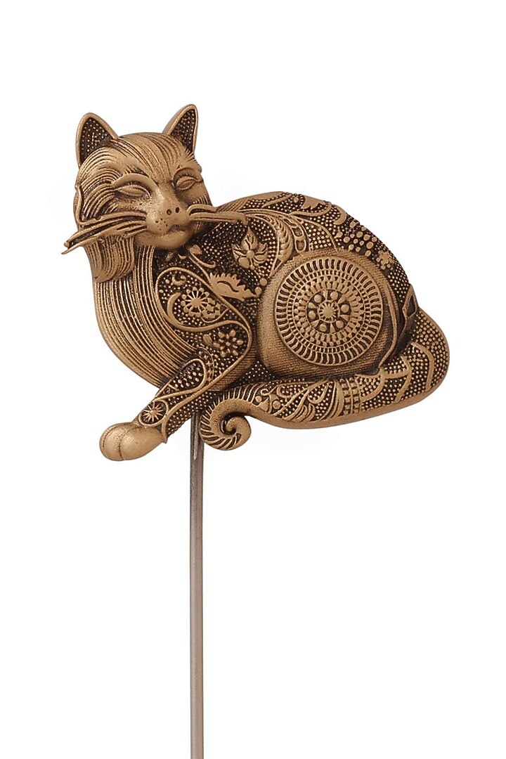 Antique Gold Brass Feline Whisper Brooch by Cosa Nostraa at Pernia's Pop Up Shop