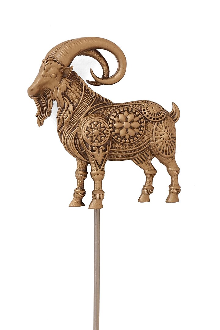 Antique Gold Brass Alpine Sentinel Brooch by Cosa Nostraa at Pernia's Pop Up Shop