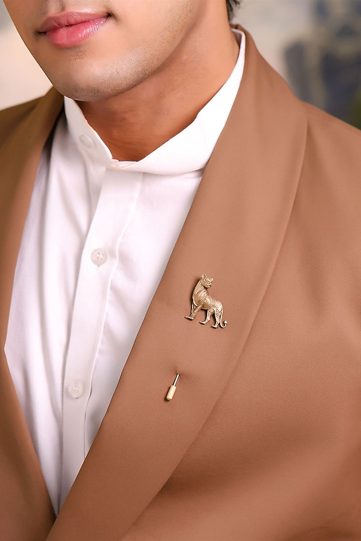 Antique Gold Brass Guardian Roar Lapel Pin by Cosa Nostraa at Pernia's Pop Up Shop