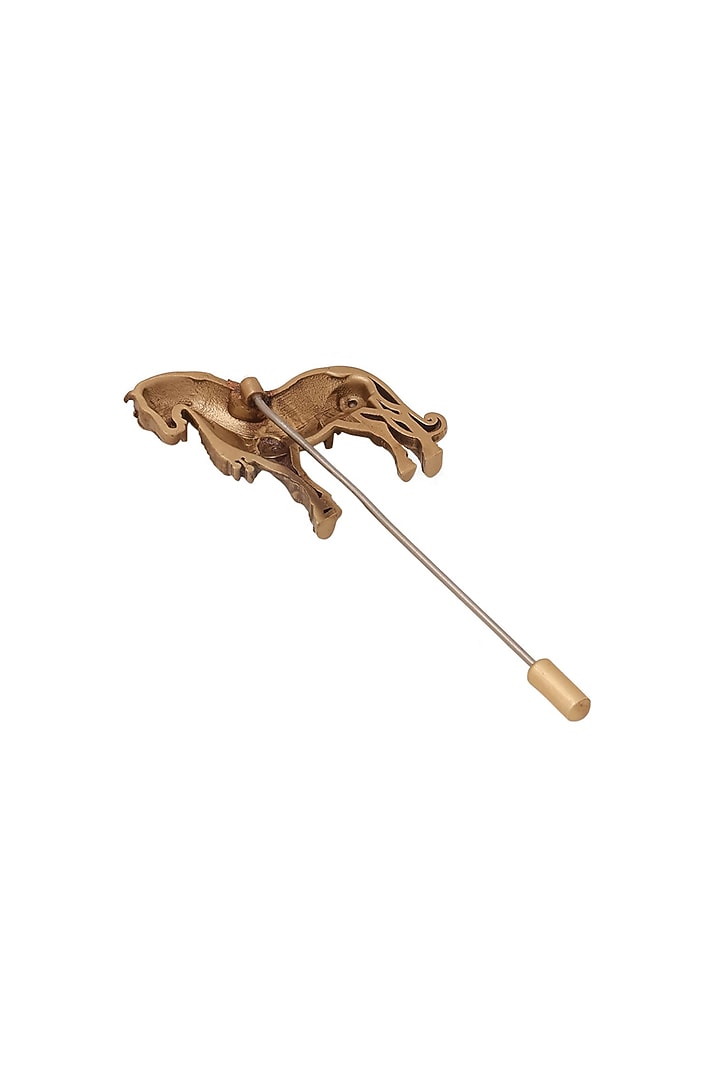 Antique Gold Brass Guardian Tusk Lapel Pin by Cosa Nostraa at Pernia's Pop Up Shop