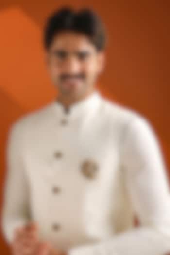 Oxidised Antique Gold Brass Divine Crescent Brooch by Cosa Nostraa at Pernia's Pop Up Shop