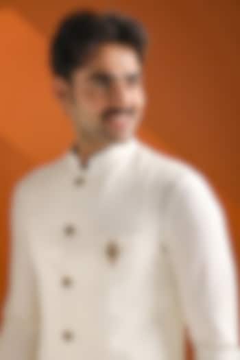 Oxidised Antique Gold Brass Mahadev Emblem Brooch by Cosa Nostraa at Pernia's Pop Up Shop