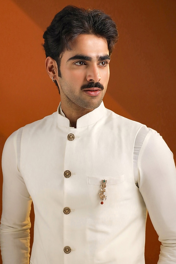 Antique Gold Brass Eternal Shiva Elements Brooch by Cosa Nostraa at Pernia's Pop Up Shop