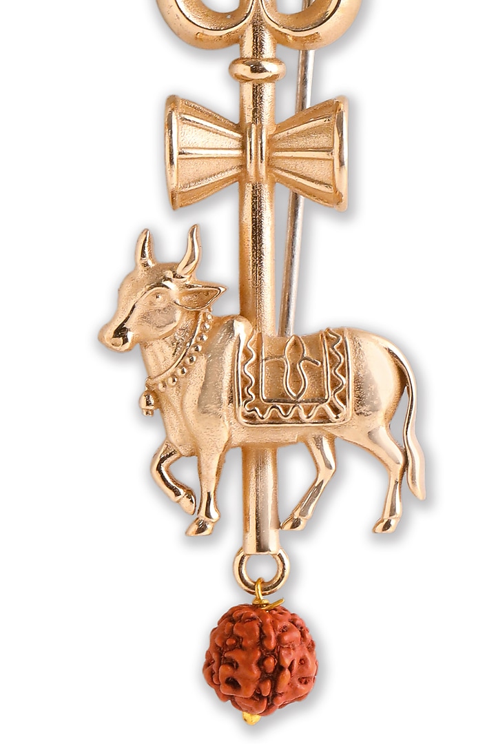 Antique Gold Brass Eternal Shiva Elements Brooch by Cosa Nostraa at Pernia's Pop Up Shop