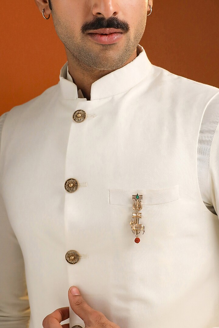 Antique Gold Brass Eternal Shiva Elements Brooch by Cosa Nostraa at Pernia's Pop Up Shop