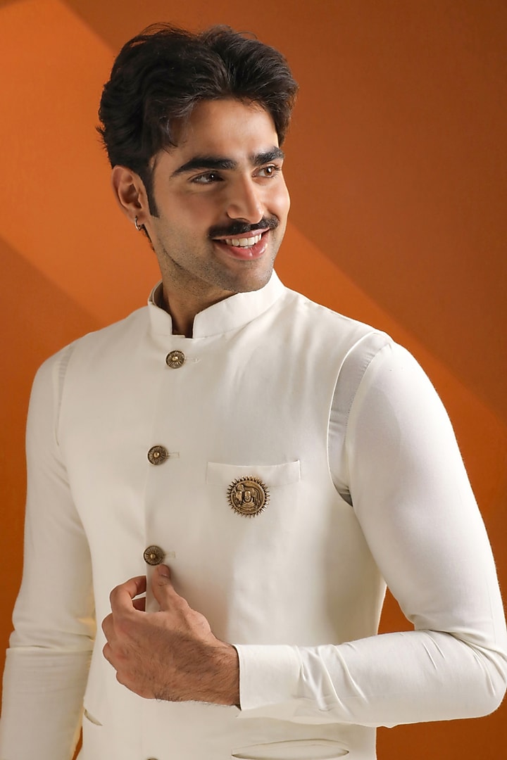 Oxidised Antique Gold Brass Shiva Lingam Nandi Brooch by Cosa Nostraa at Pernia's Pop Up Shop