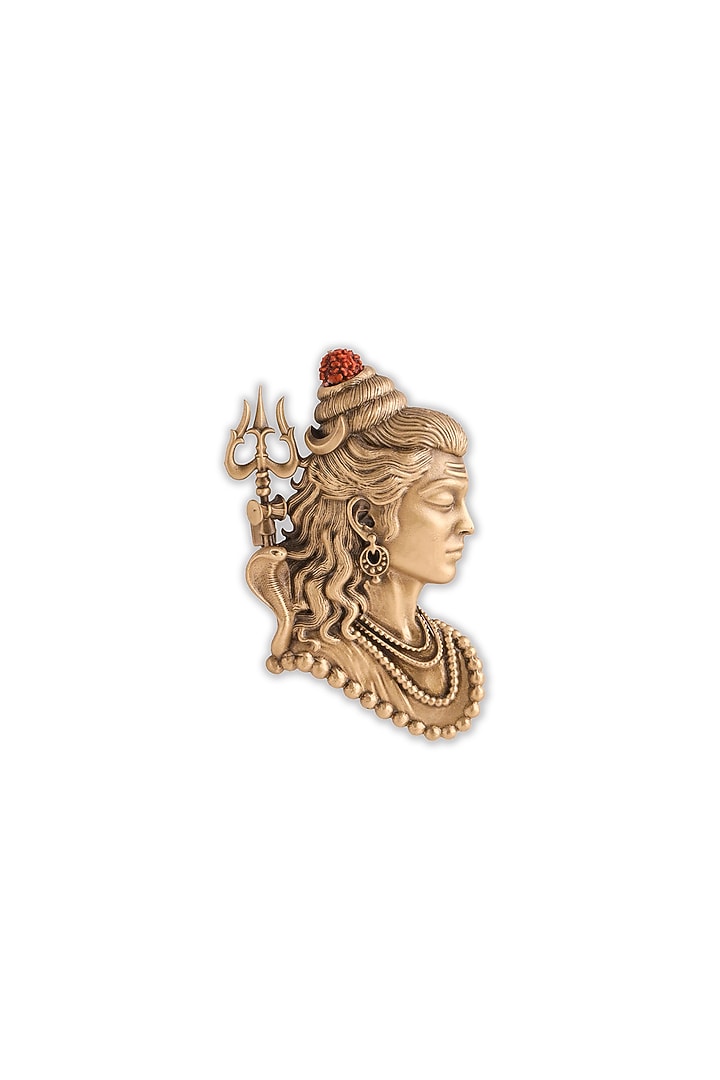 Oxidised Antique Gold Brass Eternal Shiva Grace Brooch by Cosa Nostraa at Pernia's Pop Up Shop