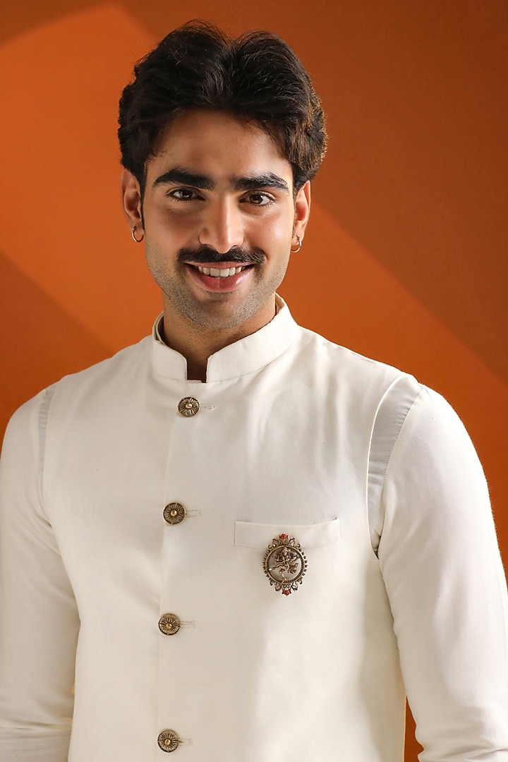 Oxidised Antique Gold Brass Sacred Nataraj Power Brooch by Cosa Nostraa at Pernia's Pop Up Shop