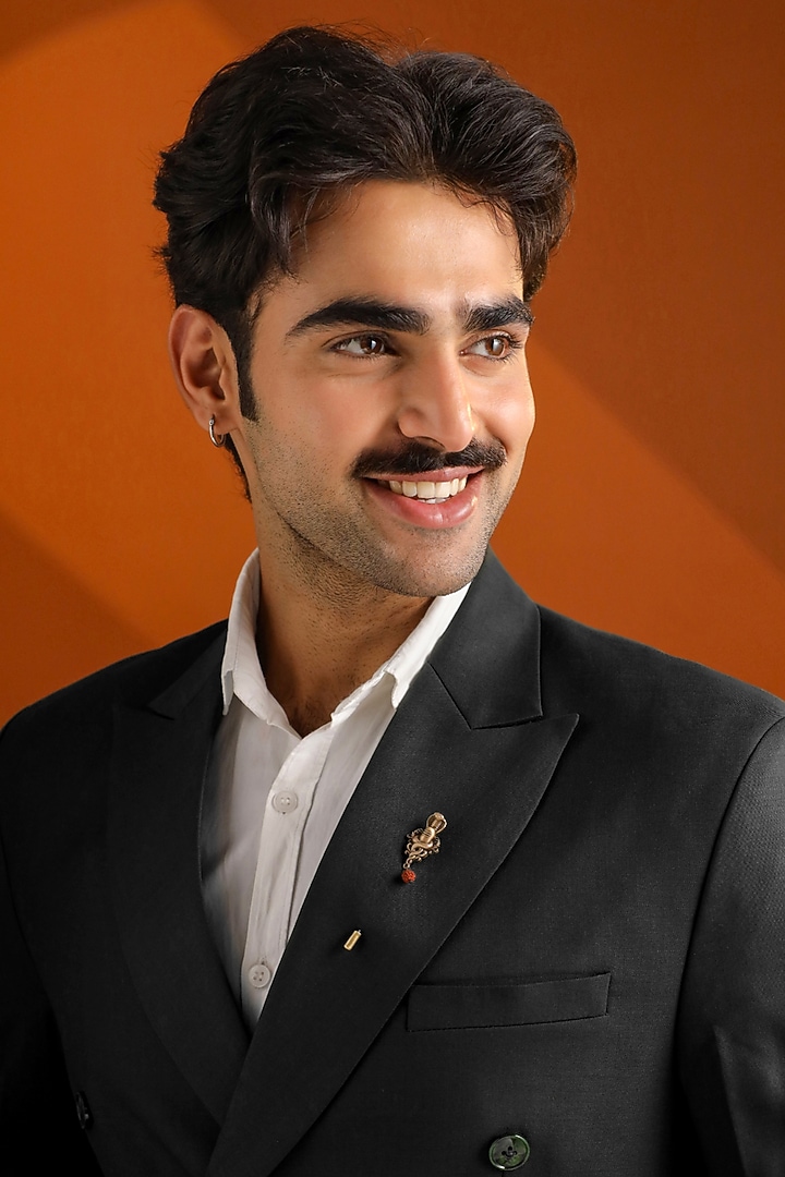 Oxidised Antique Gold Brass Serpent Shiva Lapel Pin by Cosa Nostraa at Pernia's Pop Up Shop