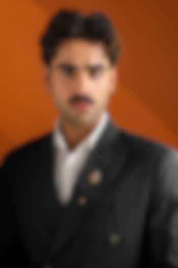 Oxidised Antique Gold Brass Serene Shiva Lapel Pin by Cosa Nostraa at Pernia's Pop Up Shop