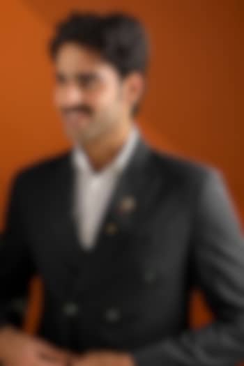 Oxidised Antique Gold Brass Mahadev Third Eye Lapel Pin by Cosa Nostraa at Pernia's Pop Up Shop