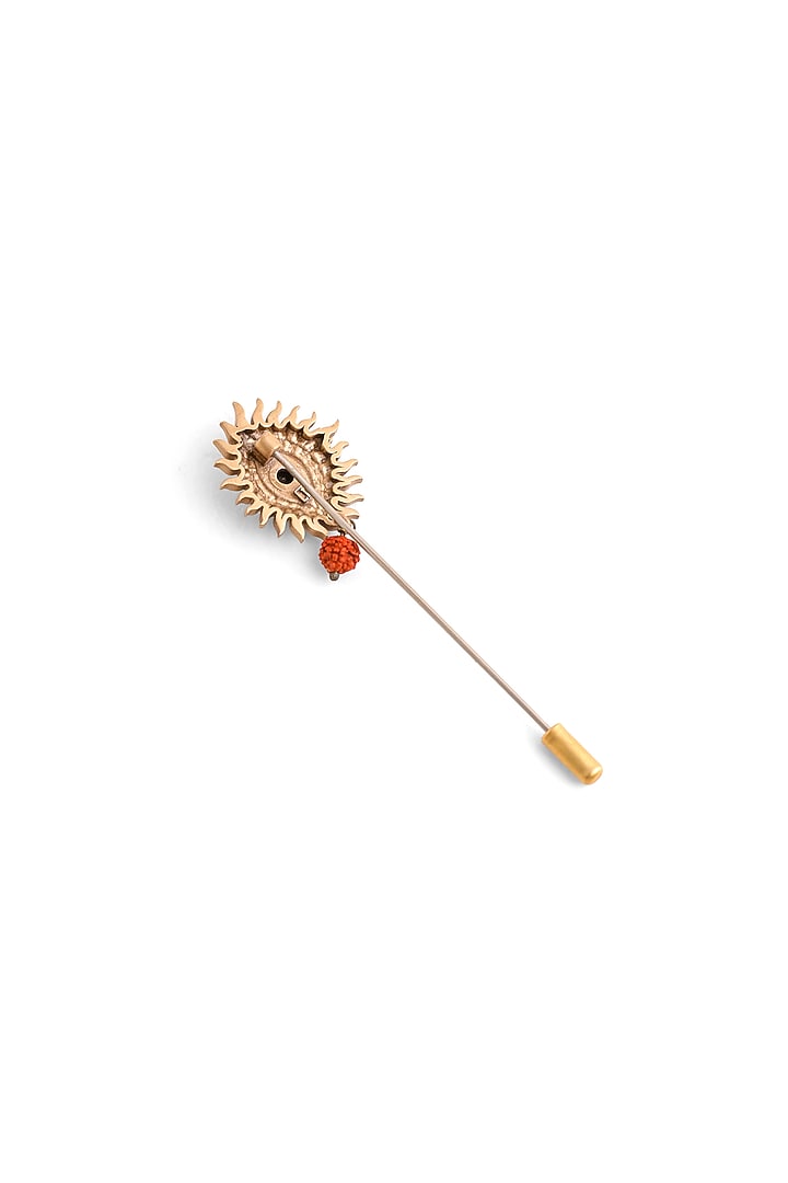 Oxidised Antique Gold Brass Mahadev Third Eye Lapel Pin by Cosa Nostraa at Pernia's Pop Up Shop