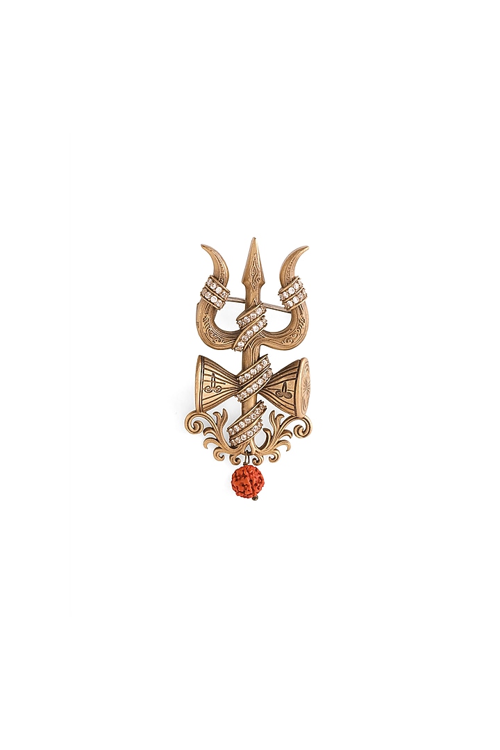 Oxidised Antique Gold Brass Brooch & Lapel Pin Gift Set by Cosa Nostraa at Pernia's Pop Up Shop