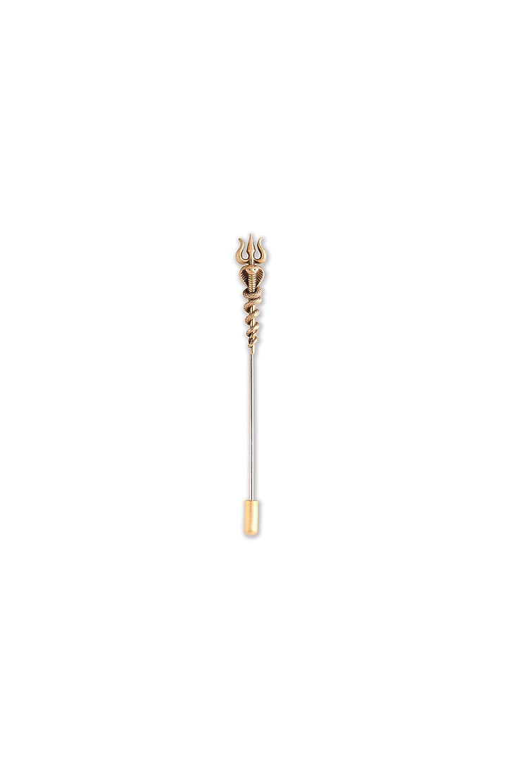 Oxidised Antique Gold Brass Brooch & Lapel Pin Gift Set by Cosa Nostraa at Pernia's Pop Up Shop