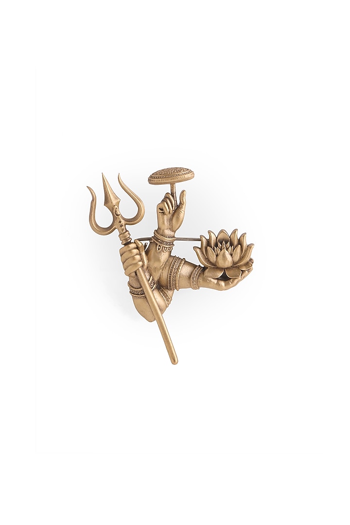 Oxidised Antique Gold Brass Brooch & Lapel Pin Gift Set by Cosa Nostraa at Pernia's Pop Up Shop