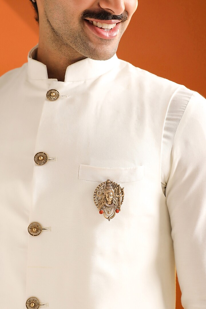 Oxidised Antique Gold Brass Lapel Pin & Brooches Gift Set by Cosa Nostraa at Pernia's Pop Up Shop