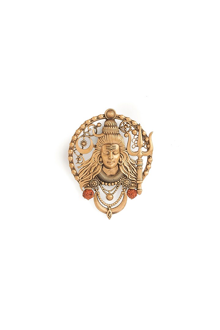 Oxidised Antique Gold Brass Lapel Pin & Brooches Gift Set by Cosa Nostraa at Pernia's Pop Up Shop