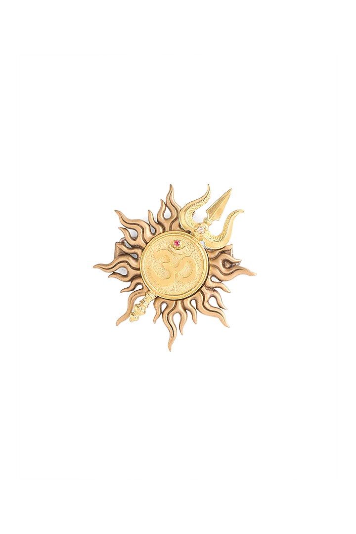 Oxidised Antique Gold Brass Lapel Pin & Brooches Gift Set by Cosa Nostraa at Pernia's Pop Up Shop