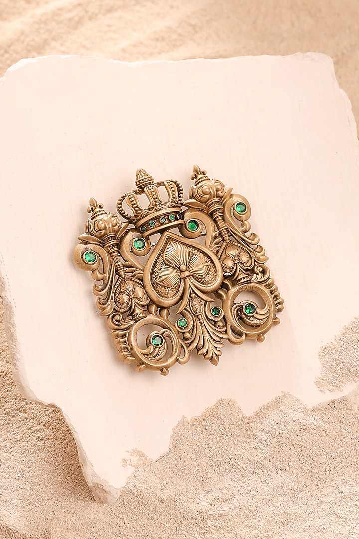 Antique Gold Finish Brass Broch by Cosa Nostraa at Pernia's Pop Up Shop