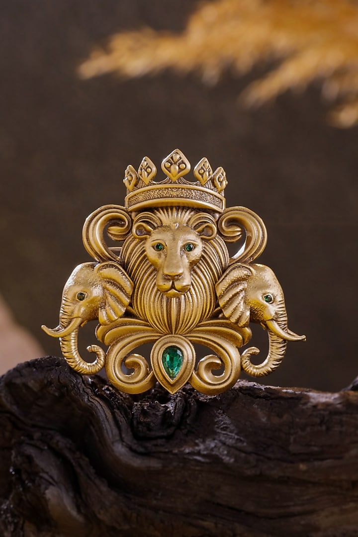Oxidised Antique Gold Brass Brooch by Cosa Nostraa at Pernia's Pop Up Shop