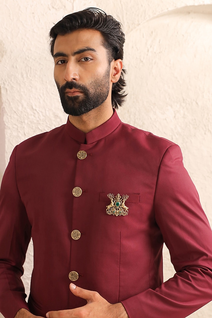 Oxidised Antique Gold Brass Brooch by Cosa Nostraa at Pernia's Pop Up Shop