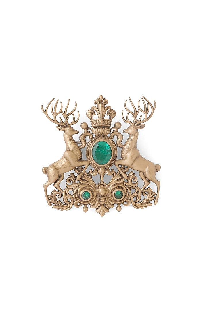 Oxidised Antique Gold Brass Brooch by Cosa Nostraa at Pernia's Pop Up Shop