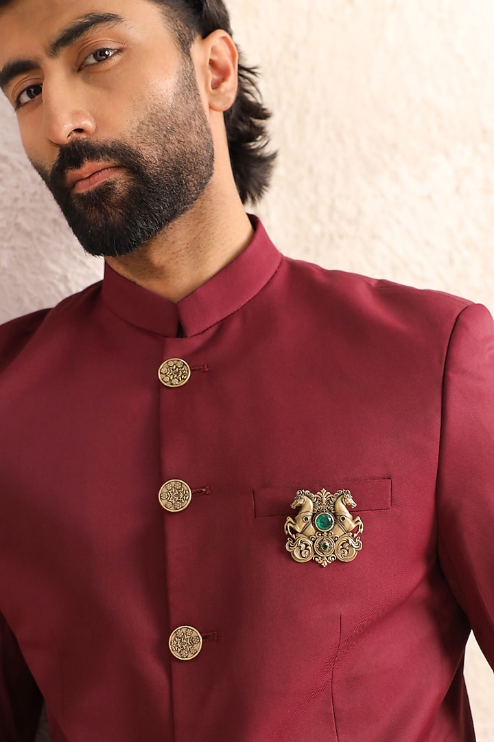 Oxidised Antique Gold Brass Brooch by Cosa Nostraa at Pernia's Pop Up Shop