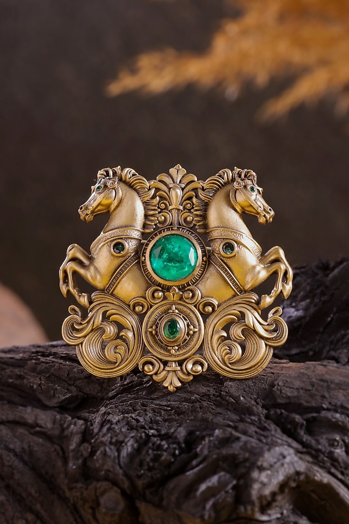 Oxidised Antique Gold Brass Brooch by Cosa Nostraa at Pernia's Pop Up Shop