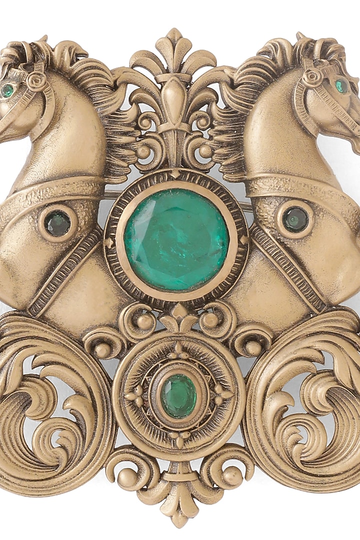 Oxidised Antique Gold Brass Brooch by Cosa Nostraa at Pernia's Pop Up Shop