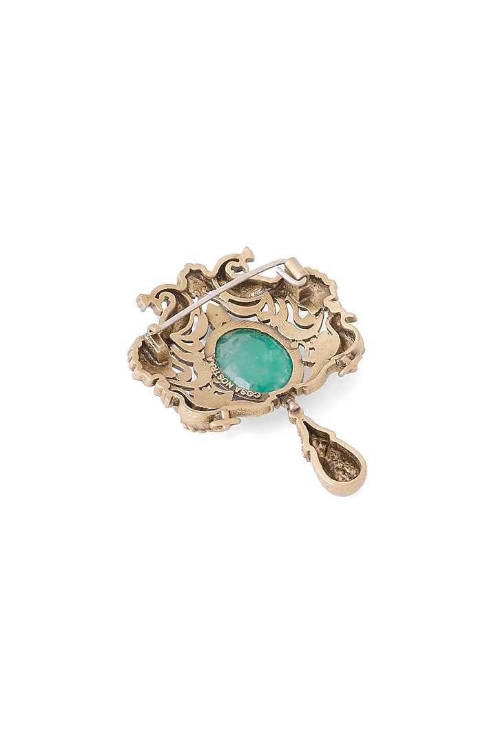 Oxidised Antique Gold Finish Brass Brooch by Cosa Nostraa at Pernia's Pop Up Shop