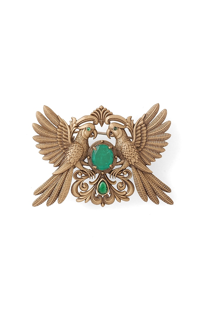 Oxidised Antique Gold Brass Brooch by Cosa Nostraa at Pernia's Pop Up Shop