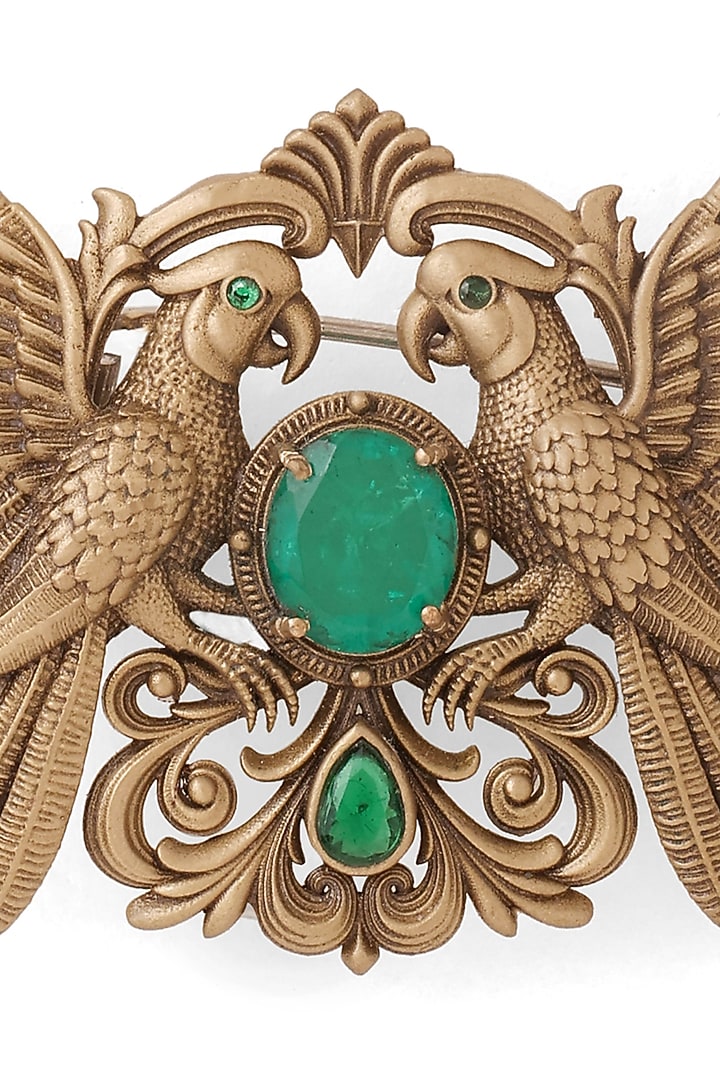 Oxidised Antique Gold Brass Brooch by Cosa Nostraa at Pernia's Pop Up Shop