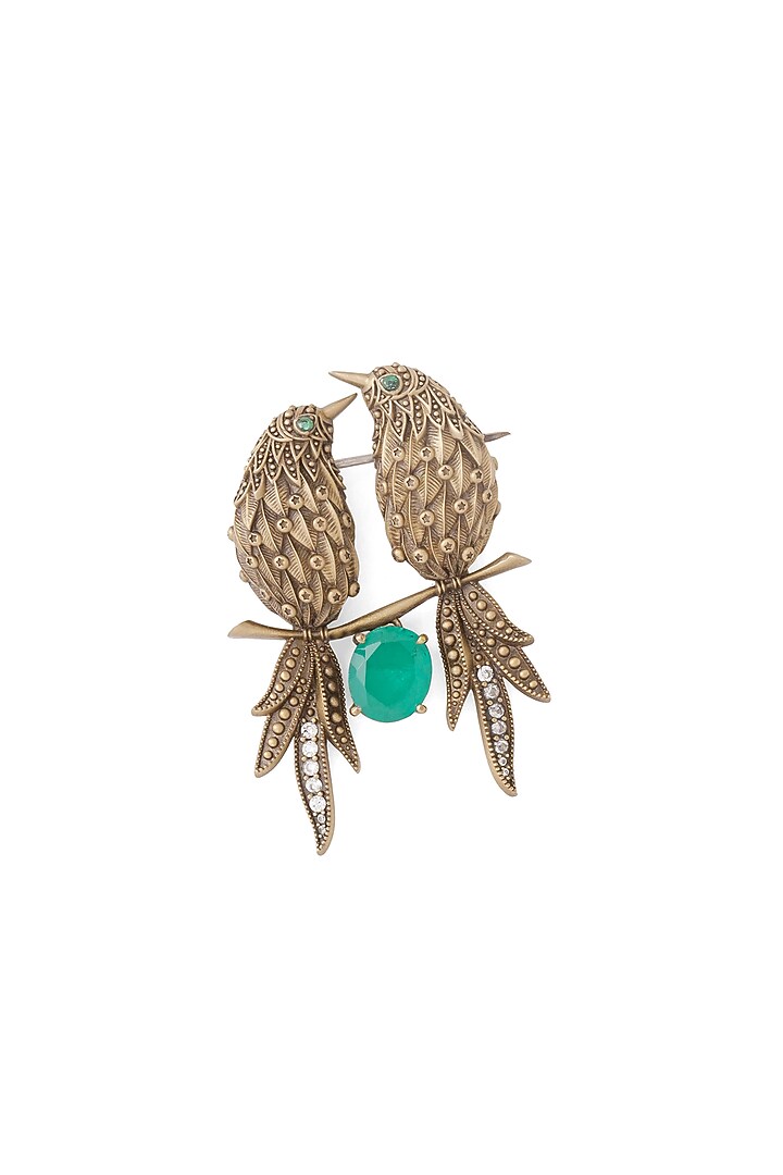Oxidised Antique Gold Brass Brooch by Cosa Nostraa at Pernia's Pop Up Shop