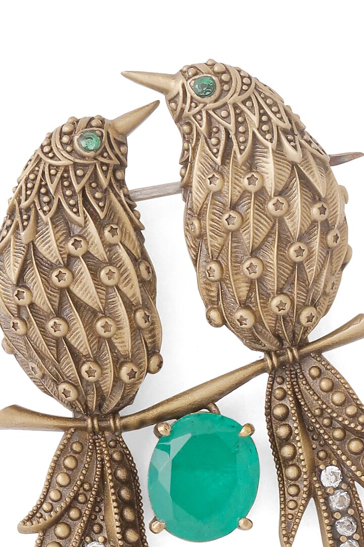 Oxidised Antique Gold Brass Brooch by Cosa Nostraa at Pernia's Pop Up Shop