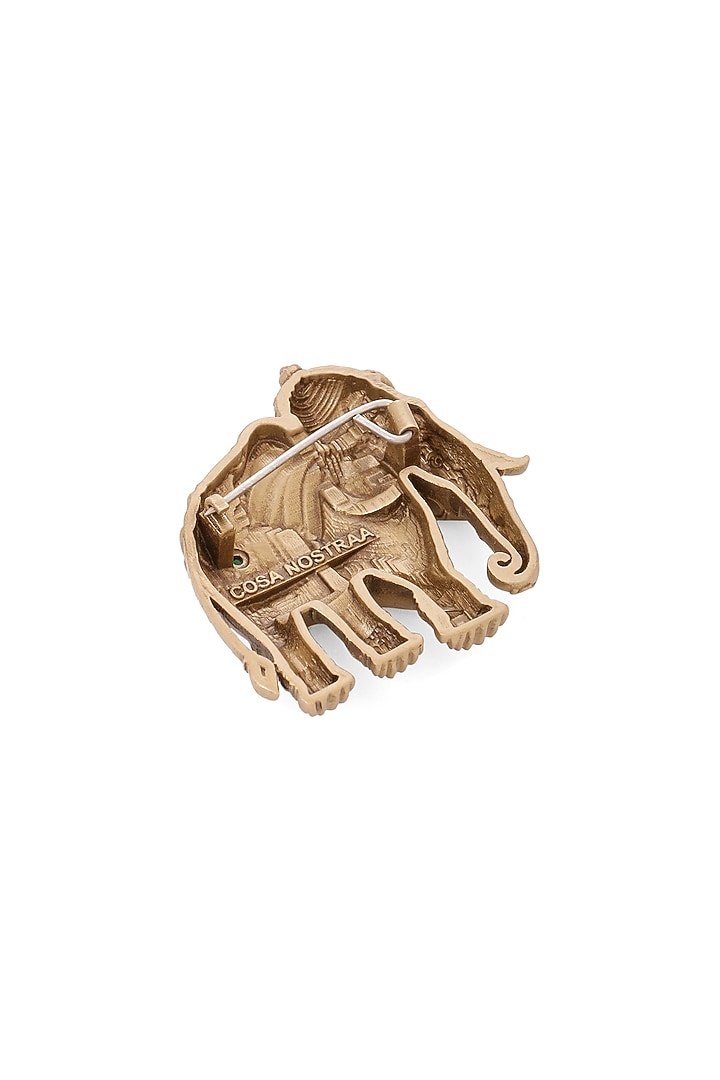 Oxidised Antique Gold Finish Brass Brooch by Cosa Nostraa at Pernia's Pop Up Shop