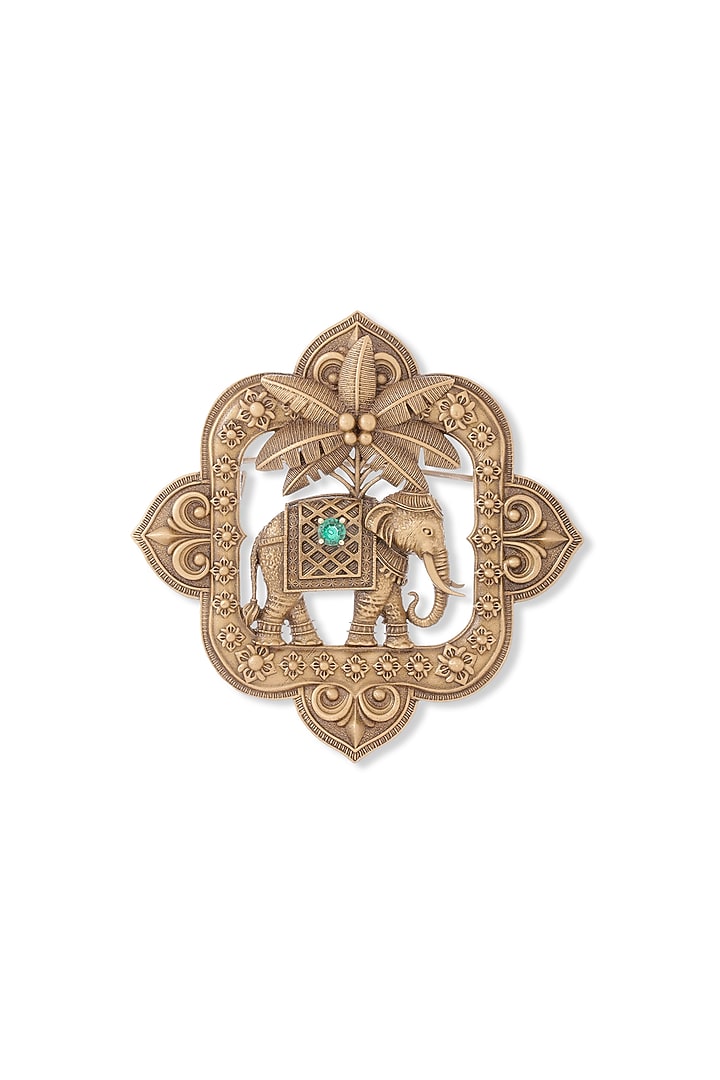 Oxidised Antique Gold Brass Brooch by Cosa Nostraa at Pernia's Pop Up Shop