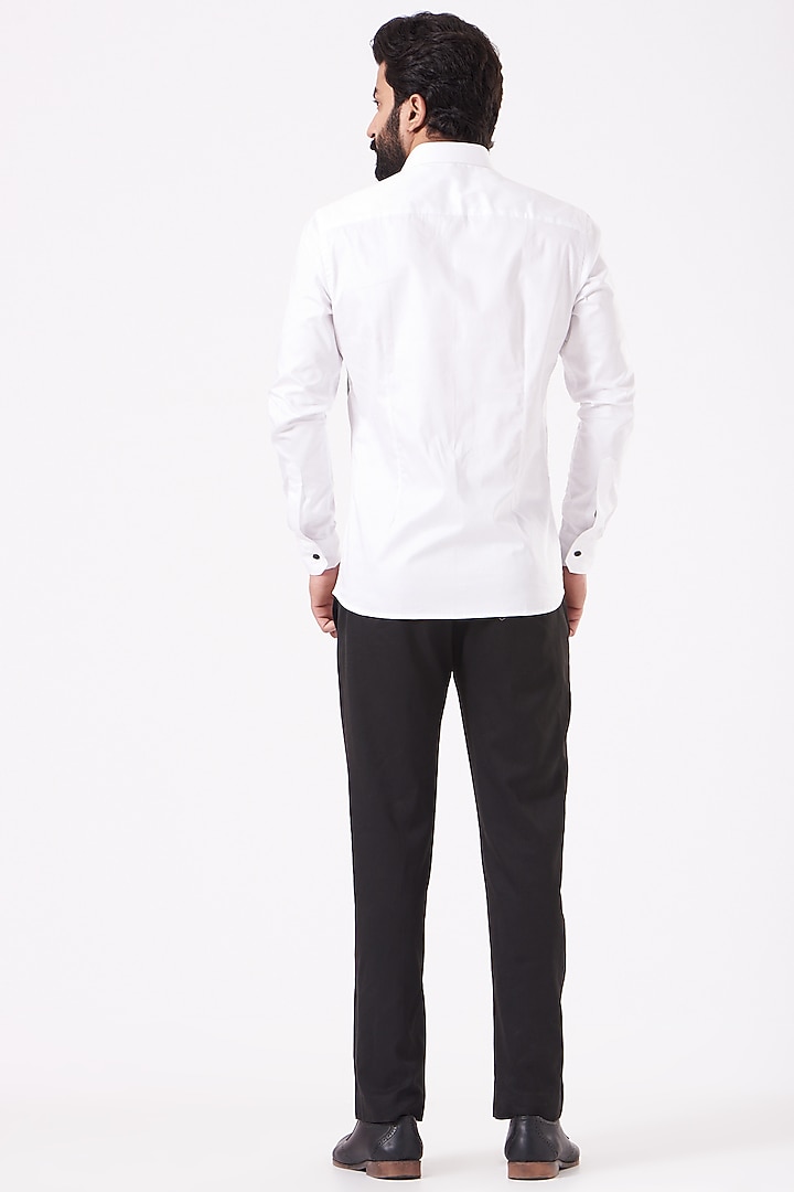 White & Black Premium Glitter Party Wear Shirt by Cosa Nostraa at Pernia's Pop Up Shop