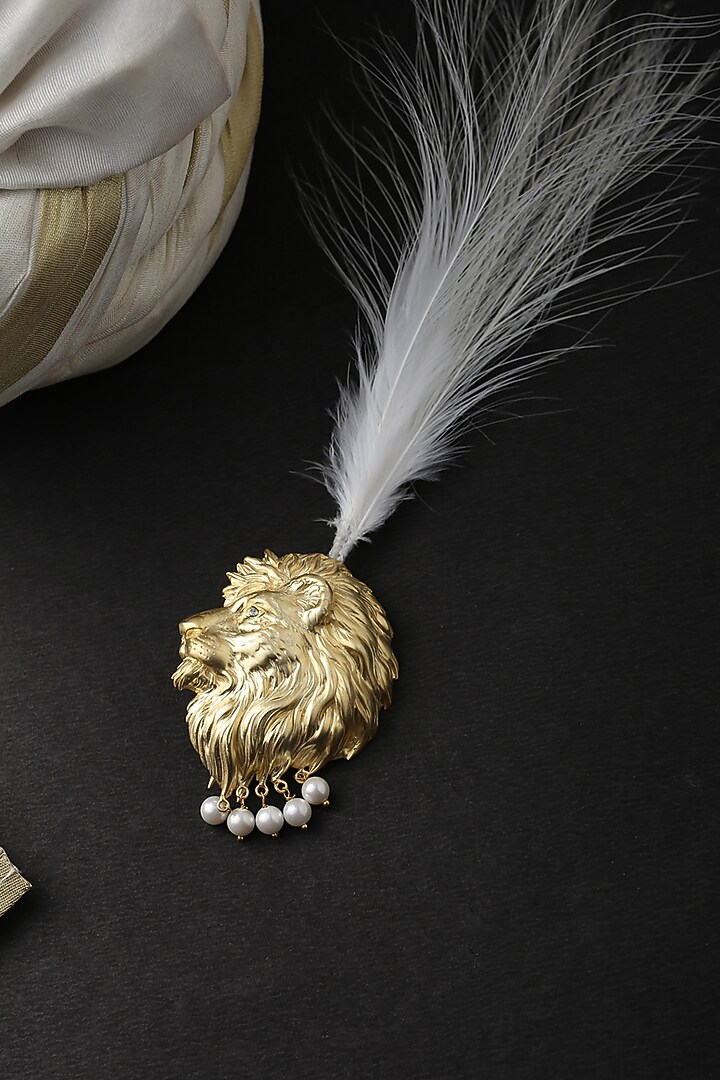 Antique Gold Stone Lion Of Judah Kalangi by Cosa Nostraa at Pernia's Pop Up Shop