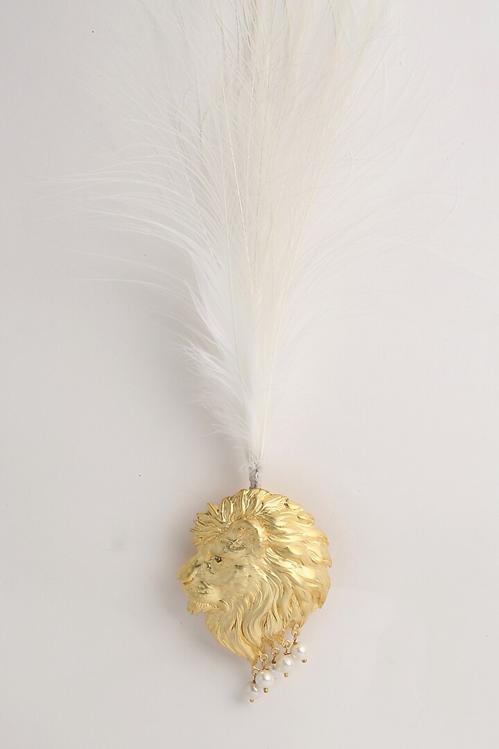 Antique Gold Stone Lion Of Judah Kalangi by Cosa Nostraa at Pernia's Pop Up Shop