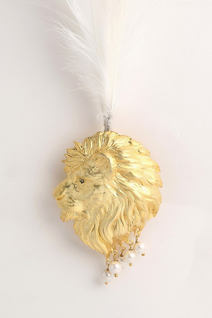 Antique Gold Stone Lion Of Judah Kalangi by Cosa Nostraa at Pernia's Pop Up Shop