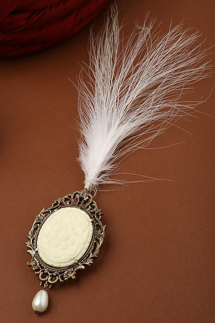 Antique Gold Handcrafted Glass Stone Kalangi by Cosa Nostraa at Pernia's Pop Up Shop