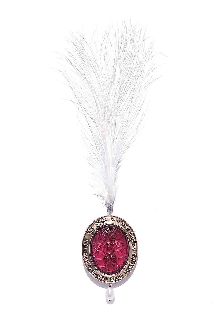 Antique Gold Handcrafted Glass Stone Kalangi by Cosa Nostraa at Pernia's Pop Up Shop