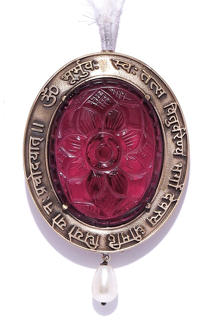Antique Gold Handcrafted Glass Stone Kalangi by Cosa Nostraa at Pernia's Pop Up Shop