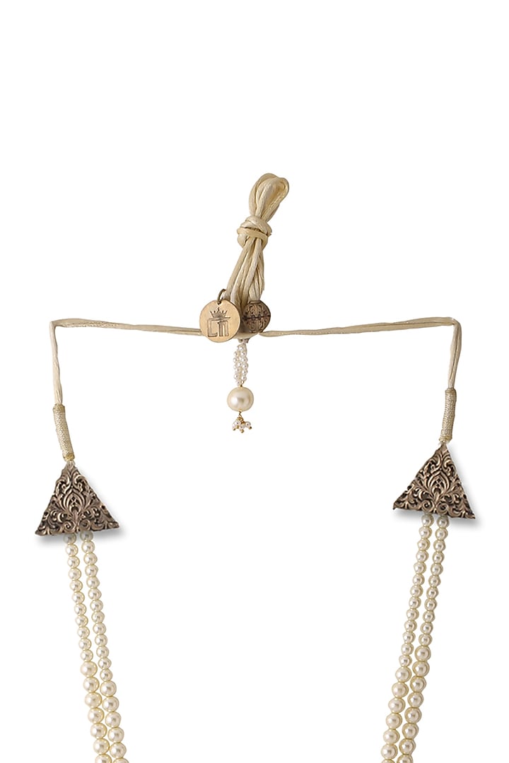 White Pearl Beaded Layered Mala by Cosa Nostraa at Pernia's Pop Up Shop