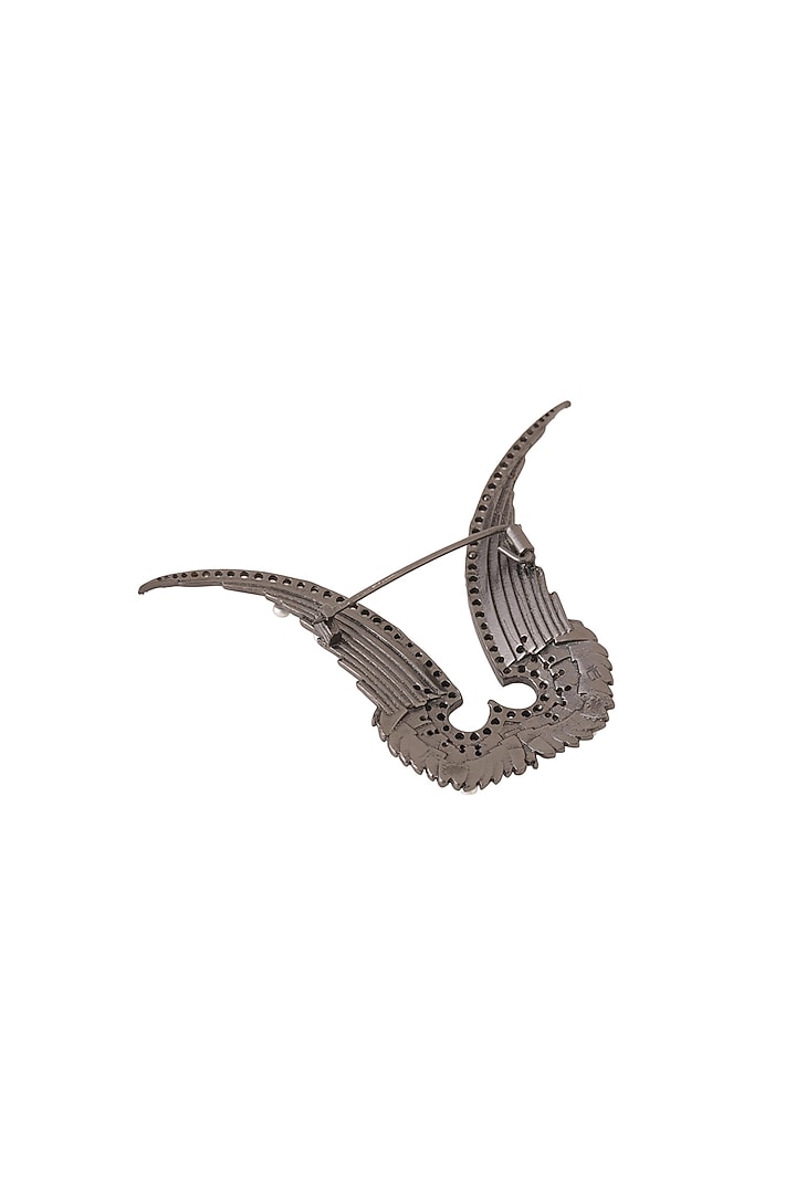 Antique Black Finish Brass Inverted Garuda Brooch by Cosa Nostraa at Pernia's Pop Up Shop