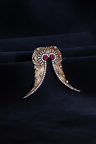 Antique Gold Finish Abstract Owl Brooch by Cosa Nostraa