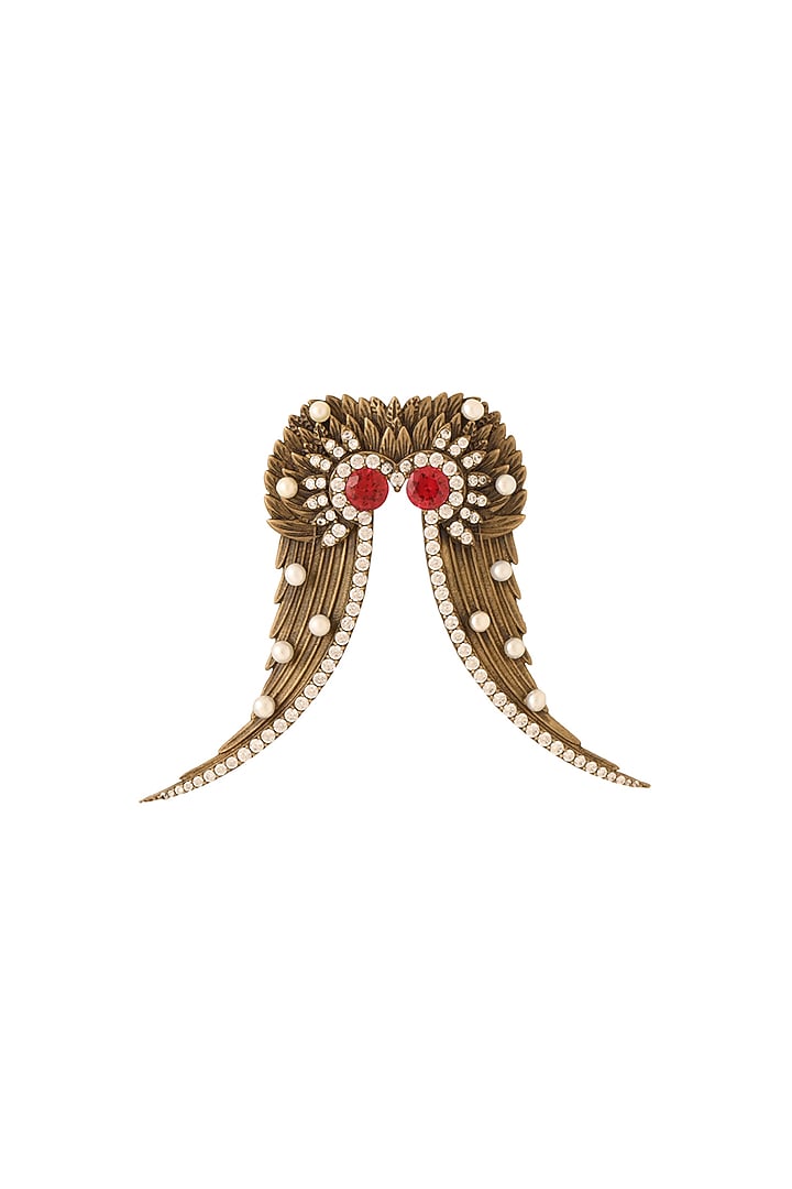 Antique Gold Finish Abstract Owl Brooch by Cosa Nostraa at Pernia's Pop Up Shop