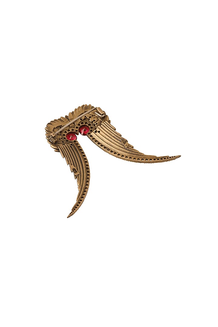 Antique Gold Finish Abstract Owl Brooch by Cosa Nostraa at Pernia's Pop Up Shop